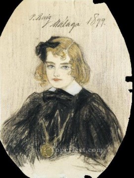 パブロ・ピカソ Painting - テレサ・ブラスコの肖像 1899年 パブロ・ピカソ